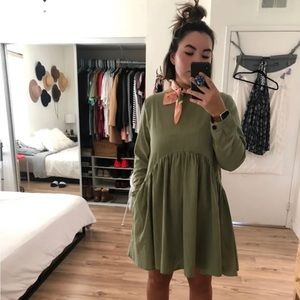 Sage Green Linen Dress